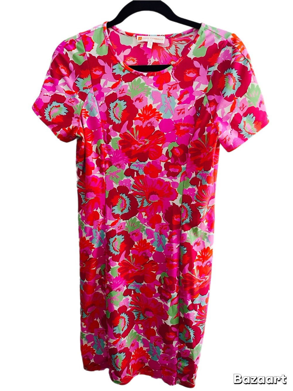 Jude Connally Vibrant Floral Shift Dress - Pink, Red & Mint